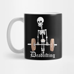Skeleton Lifting Weights Funny Deadlifting Mug